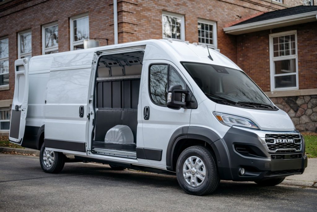 2024 RAM ProMaster EV Exterior Passenger Side Profile with Open Door