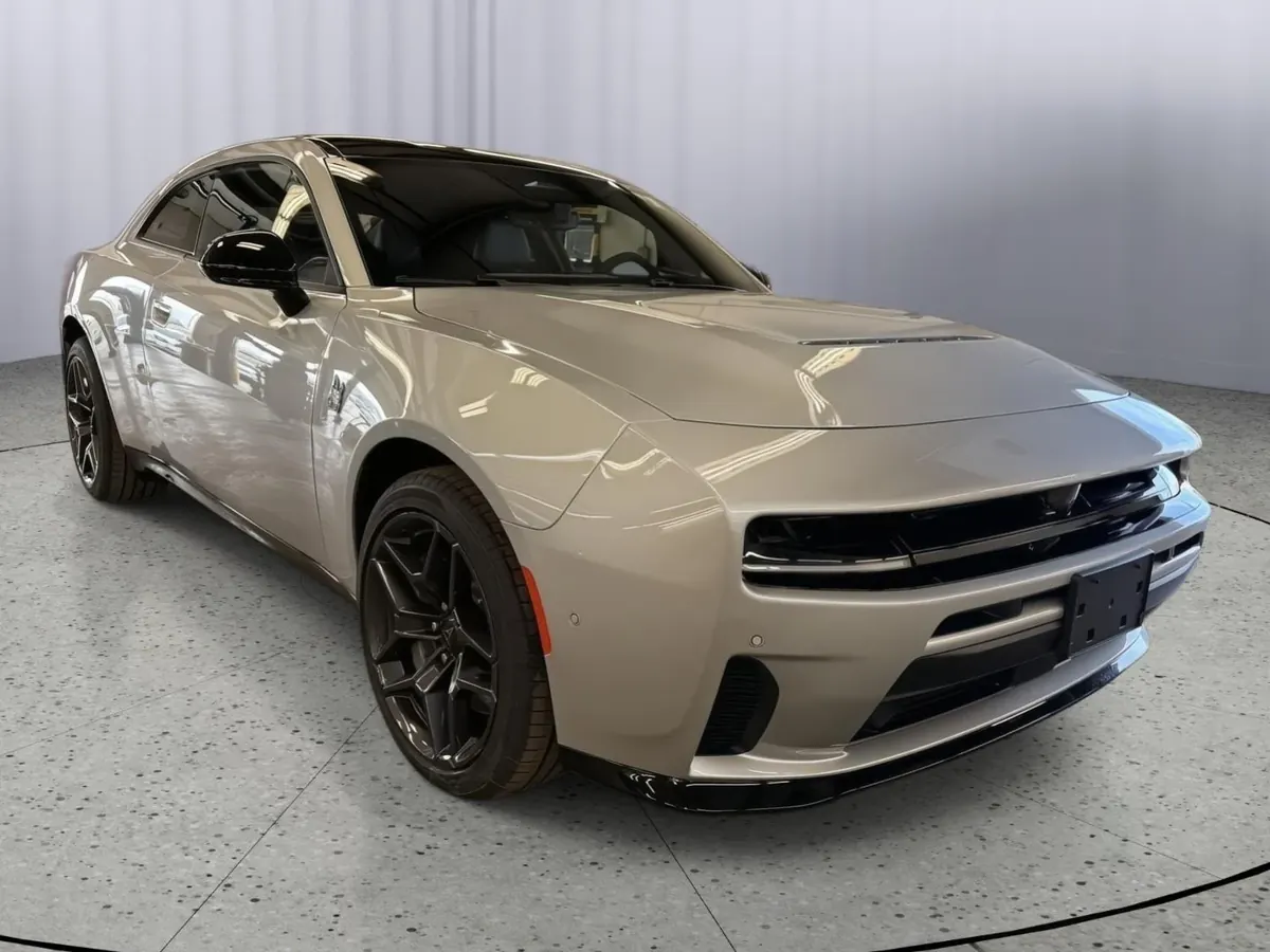 The same Charger from the opposite front three-quarter.