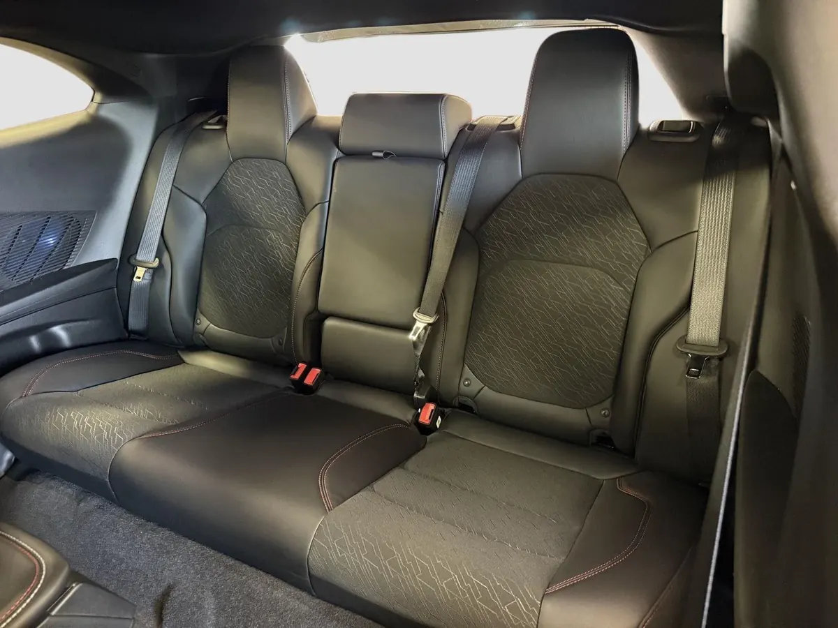 The rear bench seat of the Charger.