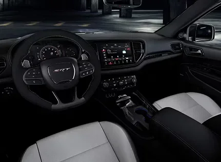 Dodge Durango cockpit showing the centre console and touchscreen
