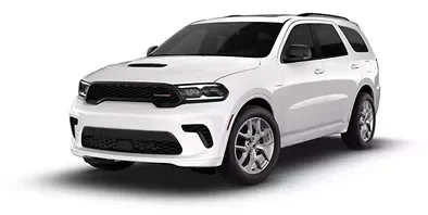 White 2026 Dodge Durango GT Plus AWD HEMI V8, front three-quarter view