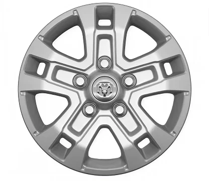 16-inch silver aluminum wheel with a five-spoke design