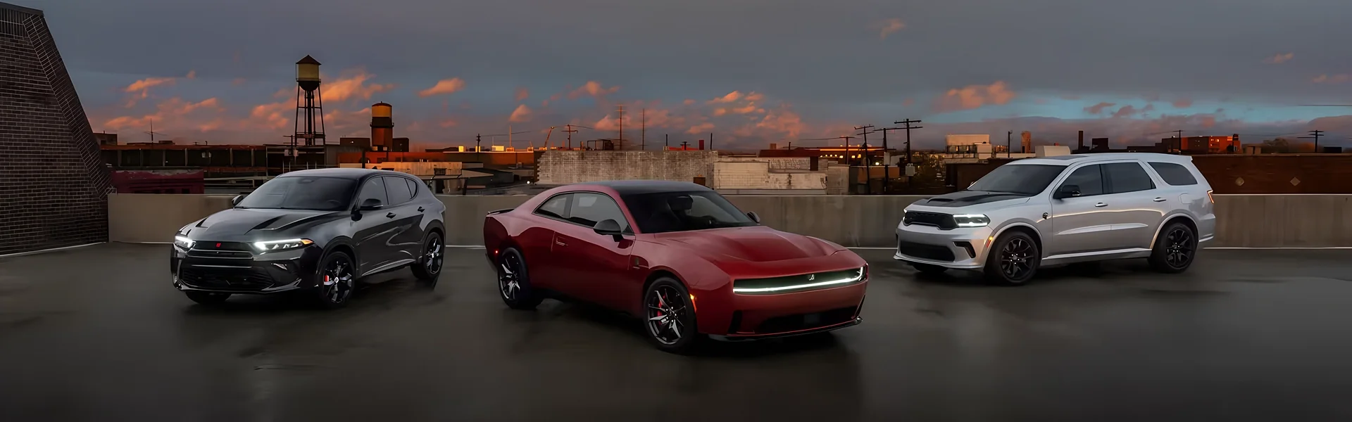 Dodge Charger muscle car on an open road