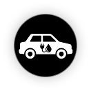 Line-drawing icon of a plug-in hybrid car
