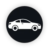 Line-drawing icon of a coupe