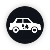 Line-drawing icon of a plug-in hybrid car