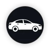 Line-drawing icon of a sedan
