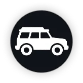 Line-drawing icon of an SUV