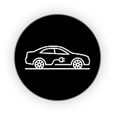Line-drawing icon of a hybrid car